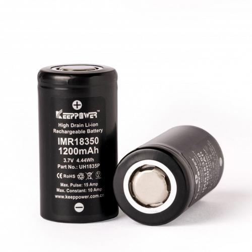 Keeppower 18350 10A 1200mah (pack 2) +Caixa