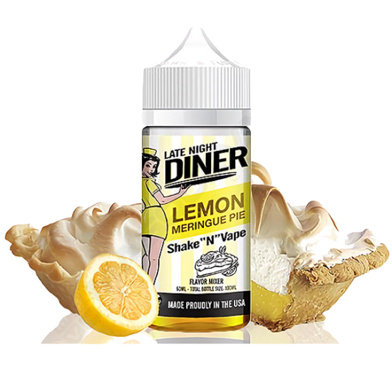 Late Night Diner - Lemon Meringue Pie 50ml Shortfill em Frasco de 100ml by Halo