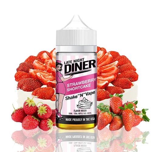 Late Night Diner - Strawberry Shortcake 50ml Shortfill em Frasco de 100ml by Halo